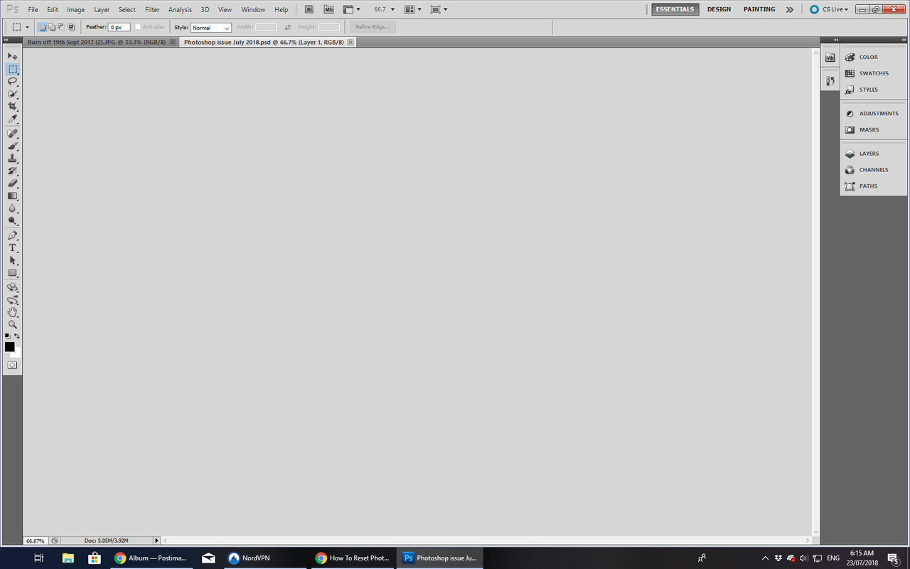 Re: Photoshop CS5 won't display open images in win... - Adobe Community -  9980554