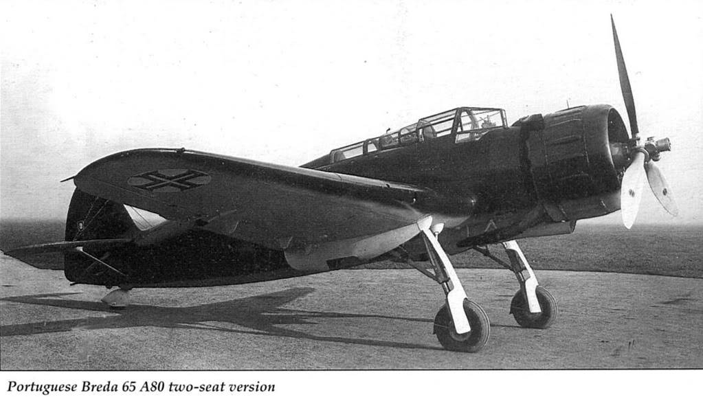Breda Ba.65 versión de dos asientos de la Fuerza Aérea portuguesa