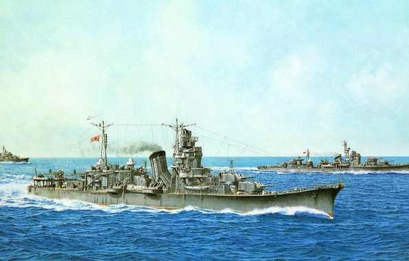 Navegando en formación con varios destructores
