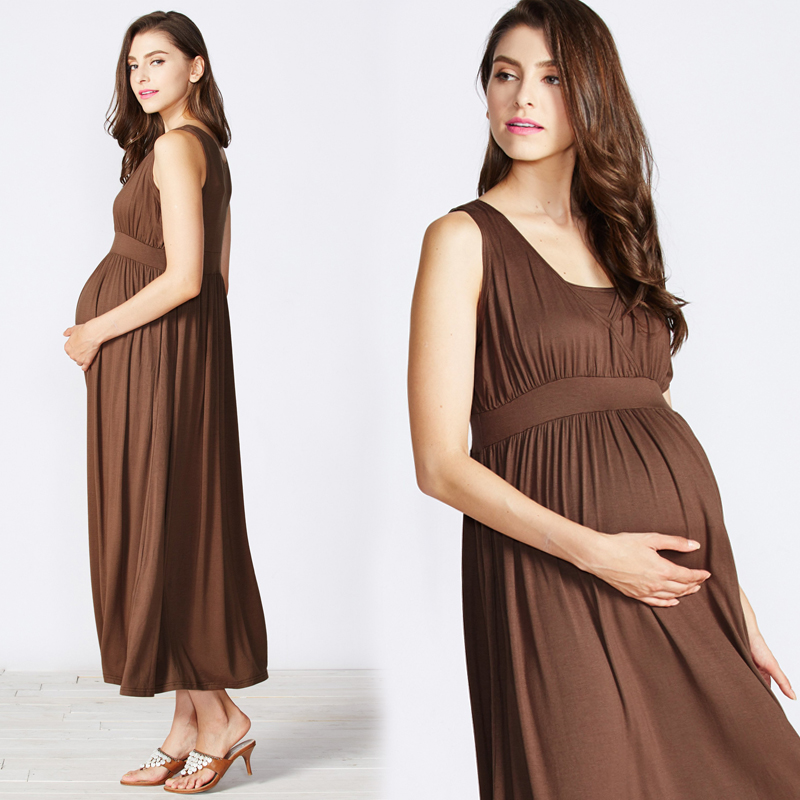 mamma's maternity Women Maxi Brown Dress - Buy mamma's maternity Women Maxi  Brown Dress Online at Best Prices in India