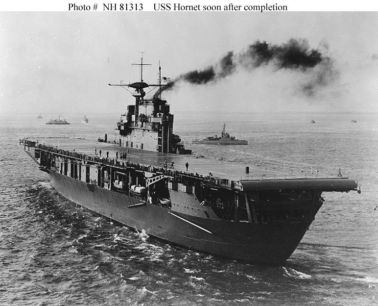 El Hornet, una vez completado, hacia finales de 1941