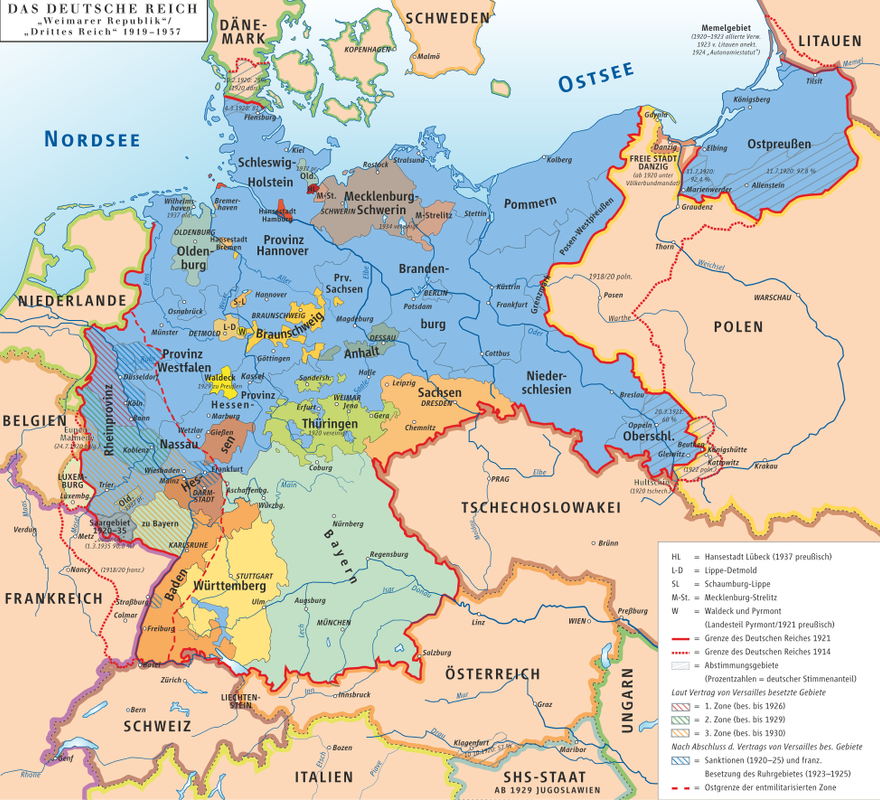 División territorial del Segundo Imperio Alemán bajo el liderazgo de Prusia, 1871 - 1918