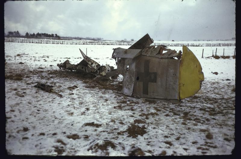 Restos de un avión alemán derribado