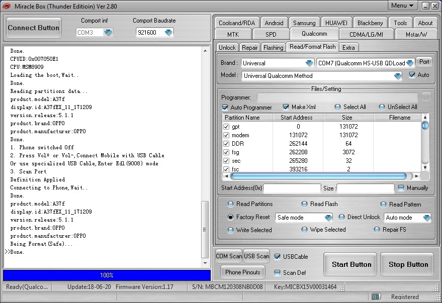 Oppo A37f Pattern Lock Remove Done By Miracle Thunder Gsm Forum