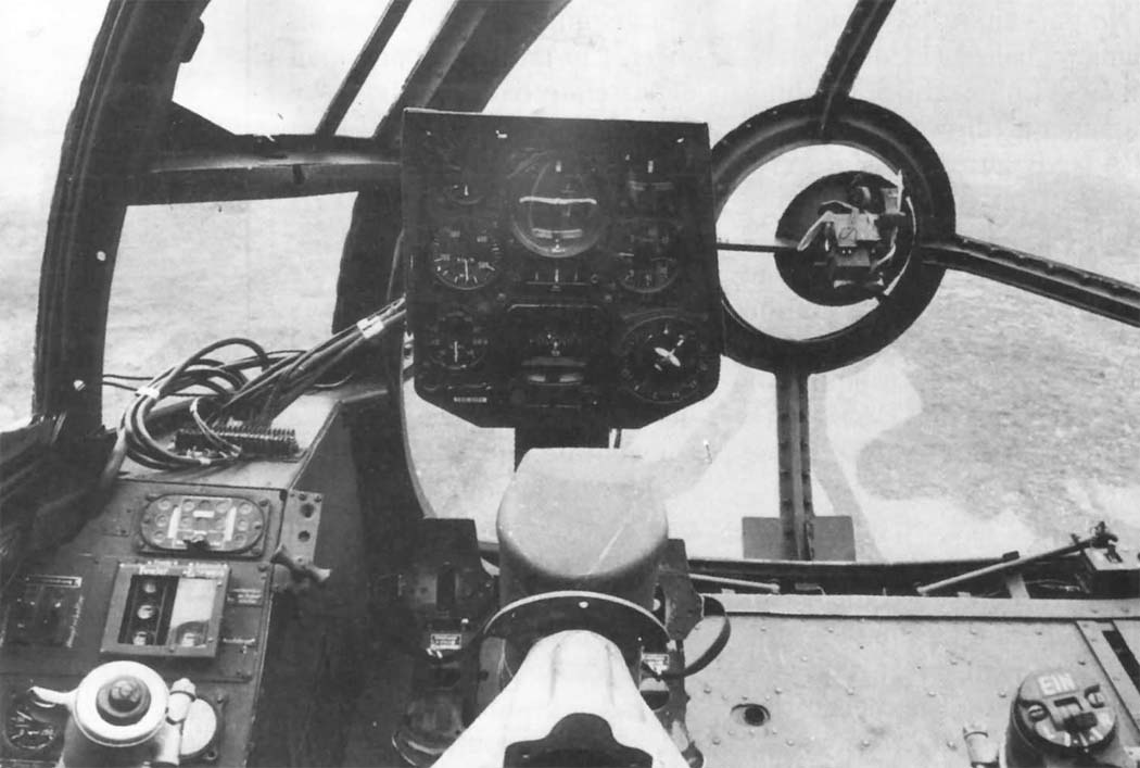 Vista del puesto del piloto del un Ar 232