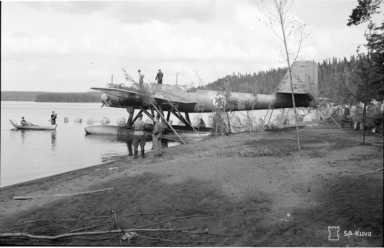 Heinkel He 115A Finlandes en el lago Höytiäinen, agosto de 1941